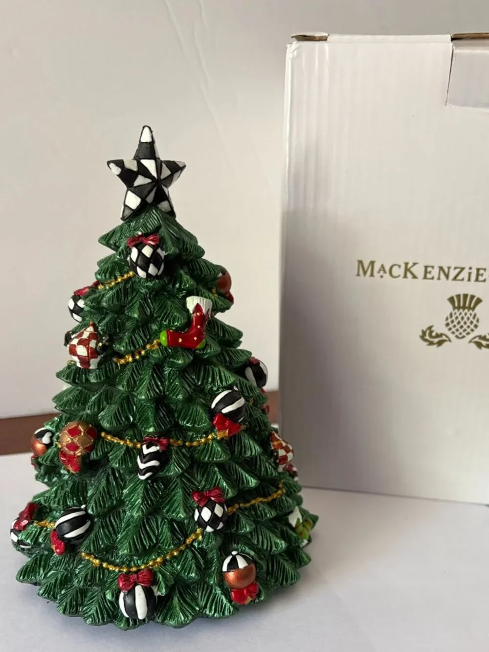 Mackenzie-Childs Courtly Christmas Tree Rotating Music Box